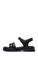 Women's Black Leather Ankle Buckle Sandals | Derimod