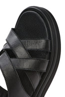 Women's Black Back Strap Leather Sandals | Derimod