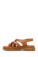 Women's Tan Back Strap Leather Sandals | Derimod