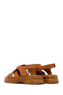 Women's Tan Back Strap Leather Sandals | Derimod