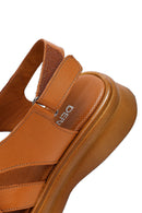 Women's Tan Back Strap Leather Sandals | Derimod