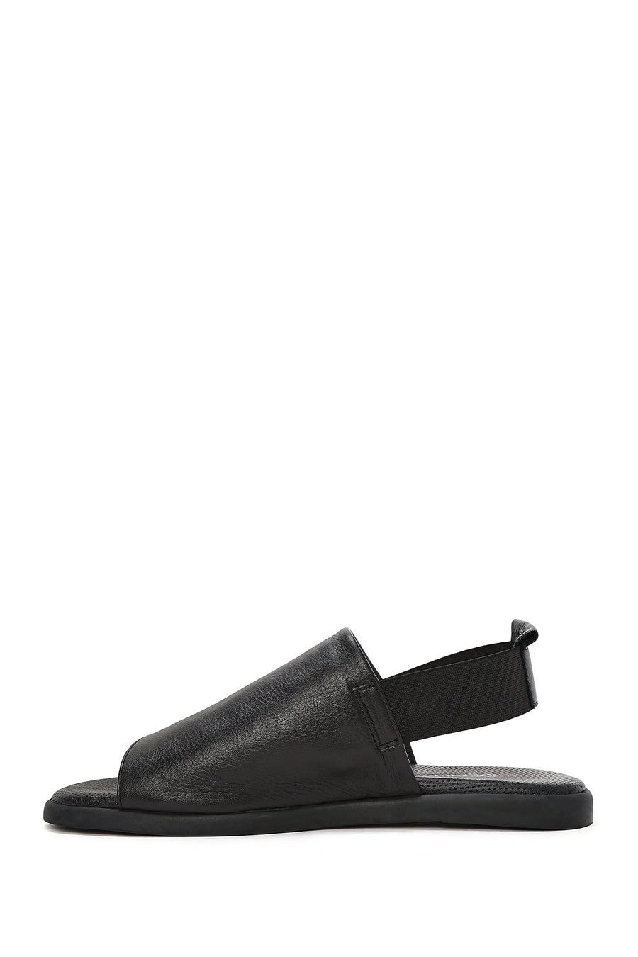 Women's Black Elastic Back Leather Sandals