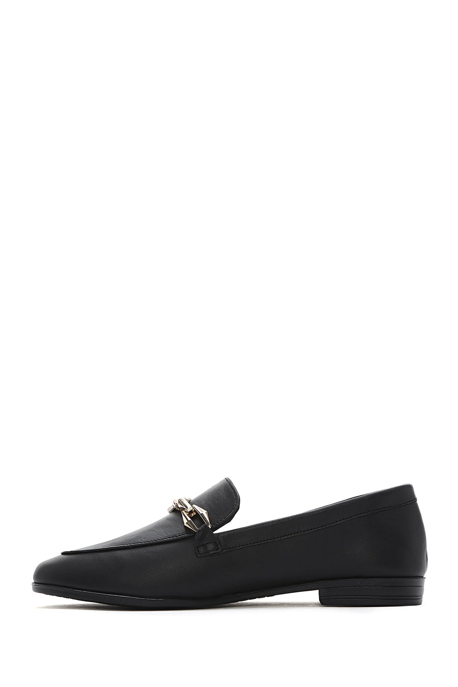 
Women's Black Buckled Leather Loafer
