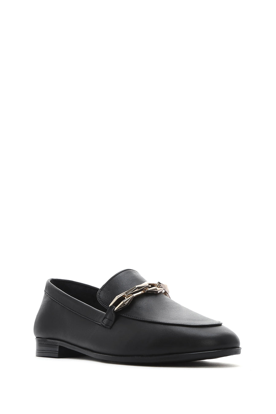 
Women's Black Buckled Leather Loafer
