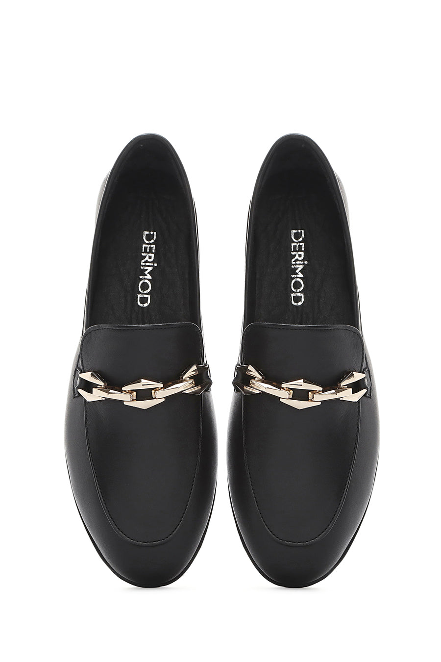 
Women's Black Buckled Leather Loafer
