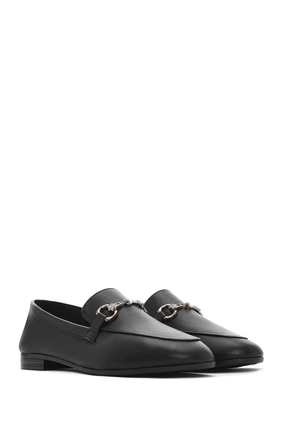 
Women's Black Buckled Leather Loafer

