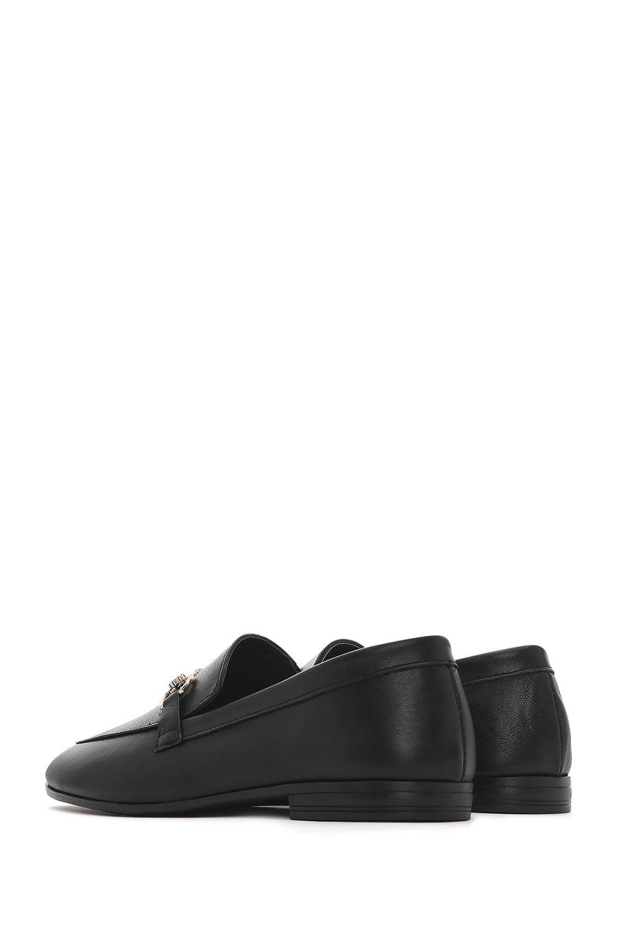 
Women's Black Buckled Leather Loafer

