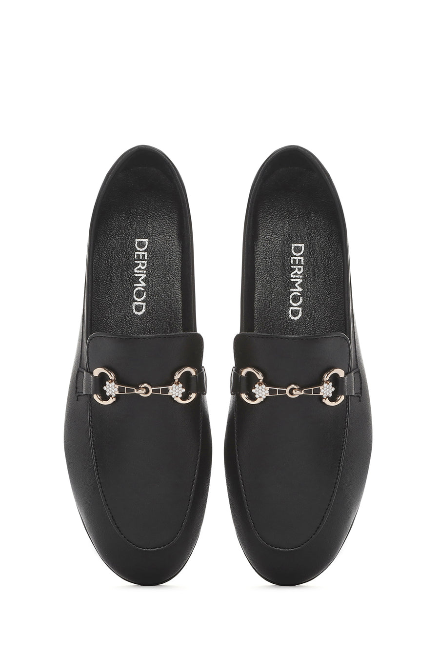 
Women's Black Buckled Leather Loafer
