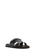 Women's Black Leather Slippers | Derimod
