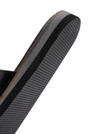Women's Black Leather Slippers | Derimod