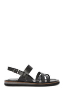 Women's Black Leather Ankle Buckle Sandals | Derimod
