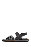 Women's Black Leather Ankle Buckle Sandals | Derimod