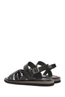 Women's Black Leather Ankle Buckle Sandals | Derimod