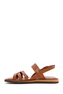 Women's Brown Ankle Buckle Leather Sandals | Derimod