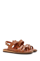 Women's Brown Ankle Buckle Leather Sandals | Derimod