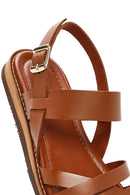 Women's Brown Ankle Buckle Leather Sandals | Derimod