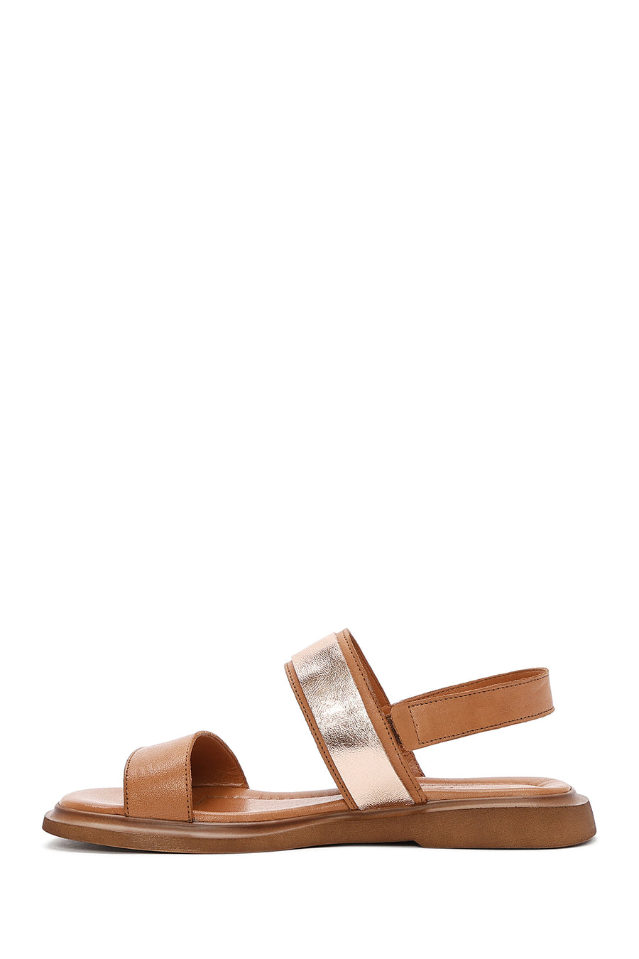 Women's Brown Buckled Leather Sandals