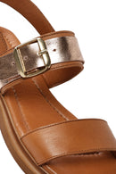 Women's Brown Buckled Leather Sandals | Derimod