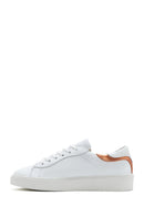 Women's White Lace-Up Leather Sneaker | Derimod
