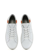 Women's White Lace-Up Leather Sneaker | Derimod