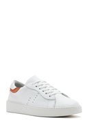 Women's White Lace-Up Leather Sneaker | Derimod
