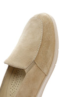 Women's Beige Suede Leather Comfort Loafer | Derimod