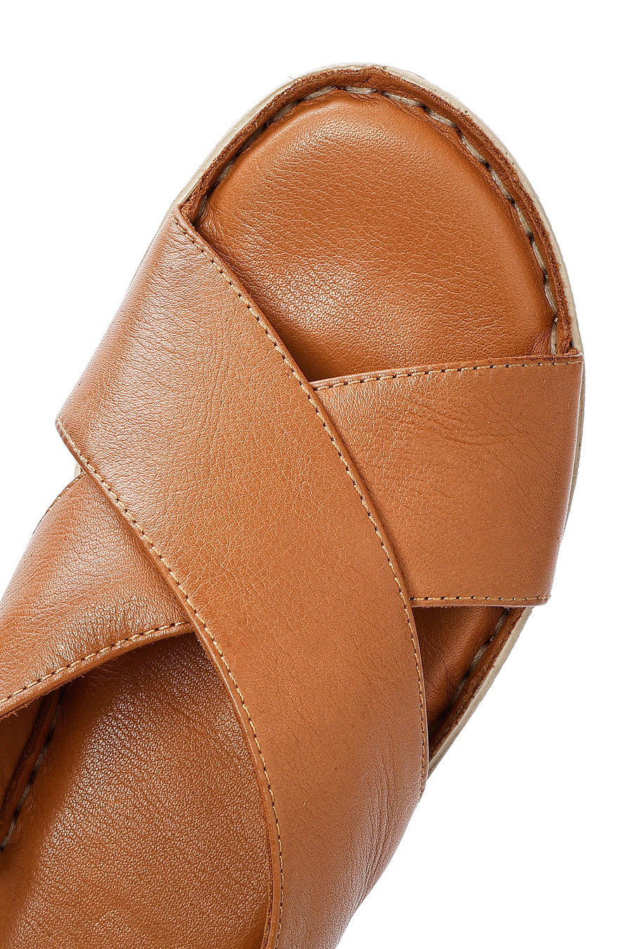 Kadın Taba Tokalı Deri Comfort Sandalet