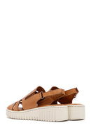 Women's Brown Thick Soled Leather Comfort Sandals | Derimod