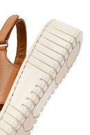 Women's Brown Thick Soled Leather Comfort Sandals | Derimod