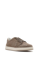 Women's Mink Lace-Up Suede Leather Sneakers | Derimod