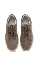 Women's Mink Lace-Up Suede Leather Sneakers | Derimod