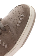 Women's Mink Lace-Up Suede Leather Sneakers | Derimod