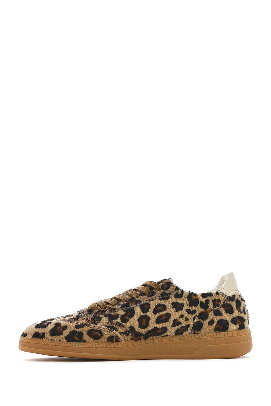 Women's Leopard Lace-Up Leather Sneakers