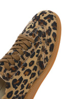 Women's Leopard Lace-Up Leather Sneakers | Derimod
