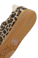 Women's Leopard Lace-Up Leather Sneakers | Derimod