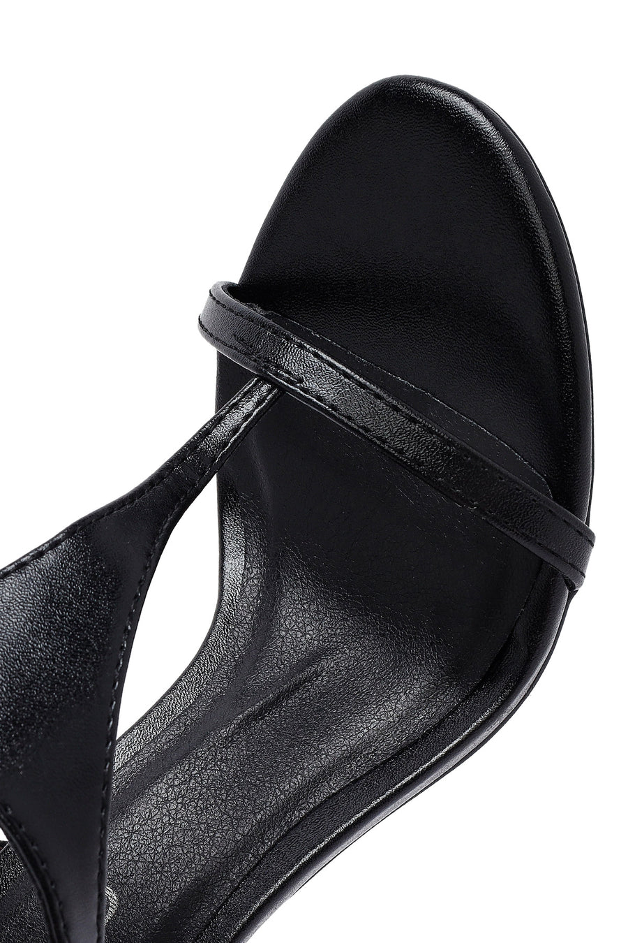 Women's Black Ankle Buckle High Thin Heel Sandals