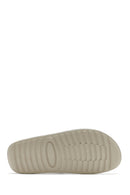 Women's White Buckled Leather Comfort Slippers | Derimod