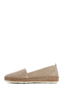 Women's Beige Suede Leather Comfort Loafer | Derimod