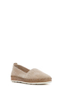 Women's Beige Suede Leather Comfort Loafer | Derimod