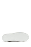 Women's White Lace-Up Leather Sneaker | Derimod