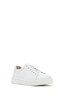 Women's White Lace-Up Leather Sneaker | Derimod