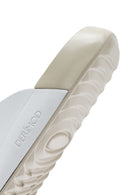 Women's White Leather Comfort Slippers | Derimod