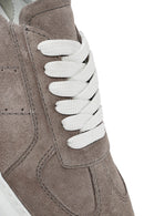 Women's Mink Lace-Up Thick-Sole Suede Leather Sneakers | Derimod