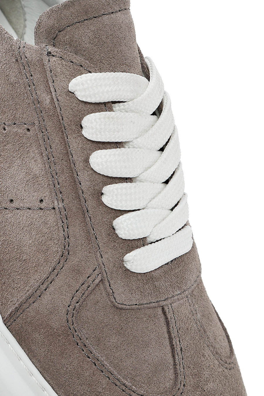 Women's Mink Lace-Up Thick-Sole Suede Leather Sneakers