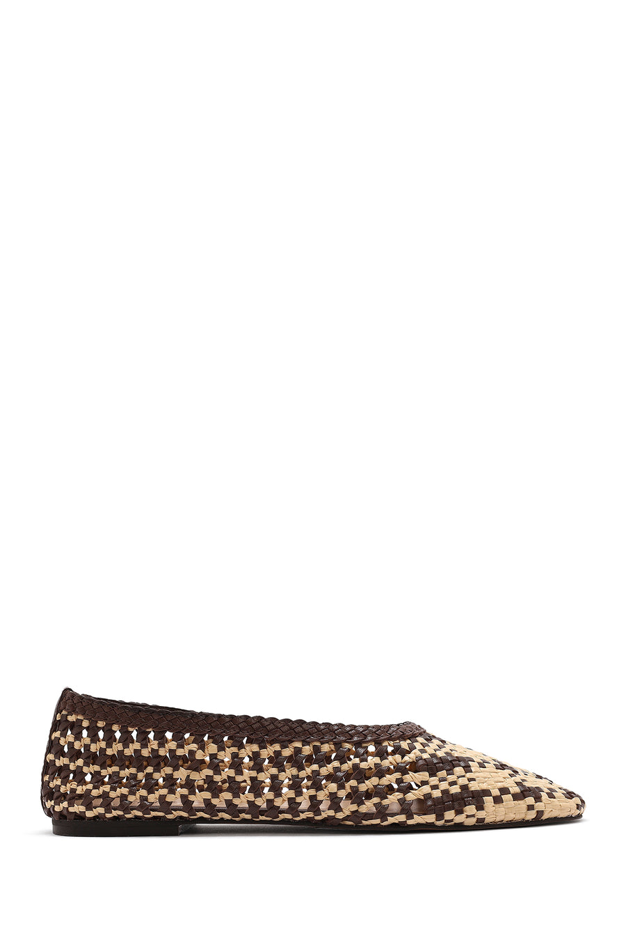 Women's Multicolored Straw Leather Ballerina 25SFD5512M7 | Derimod