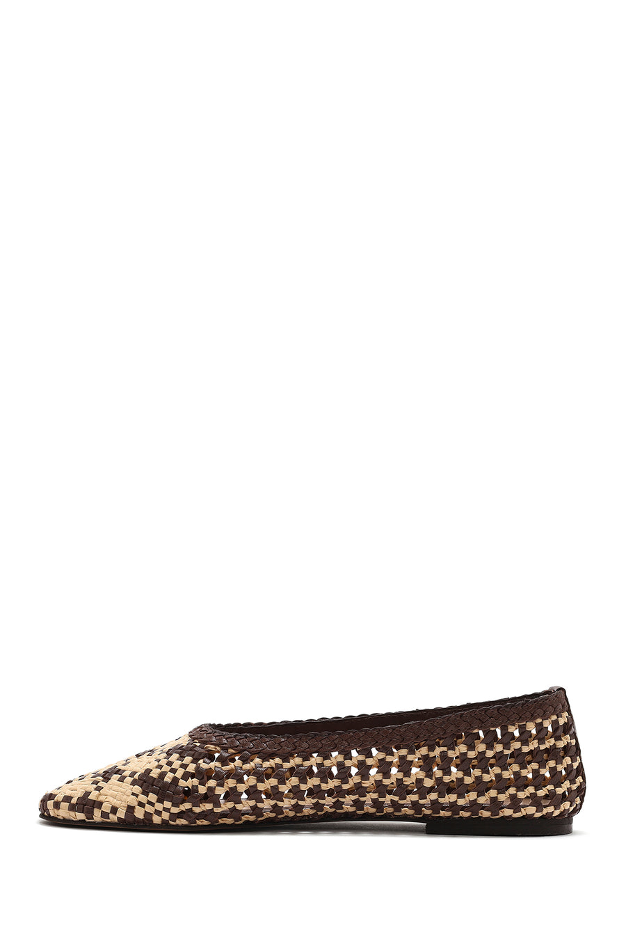 Women's Multicolored Straw Leather Ballerina