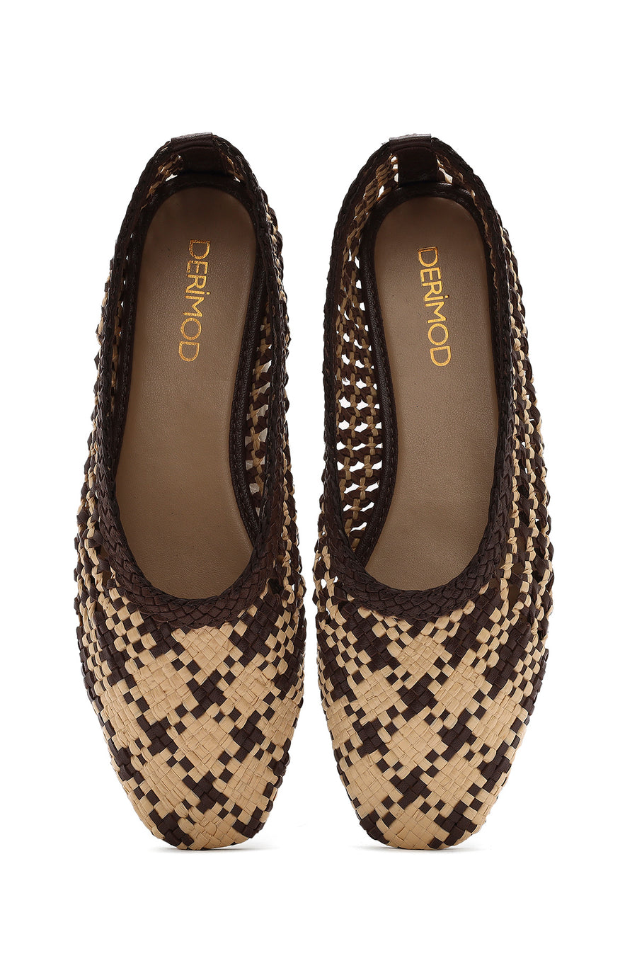 Women's Multicolored Straw Leather Ballerina
