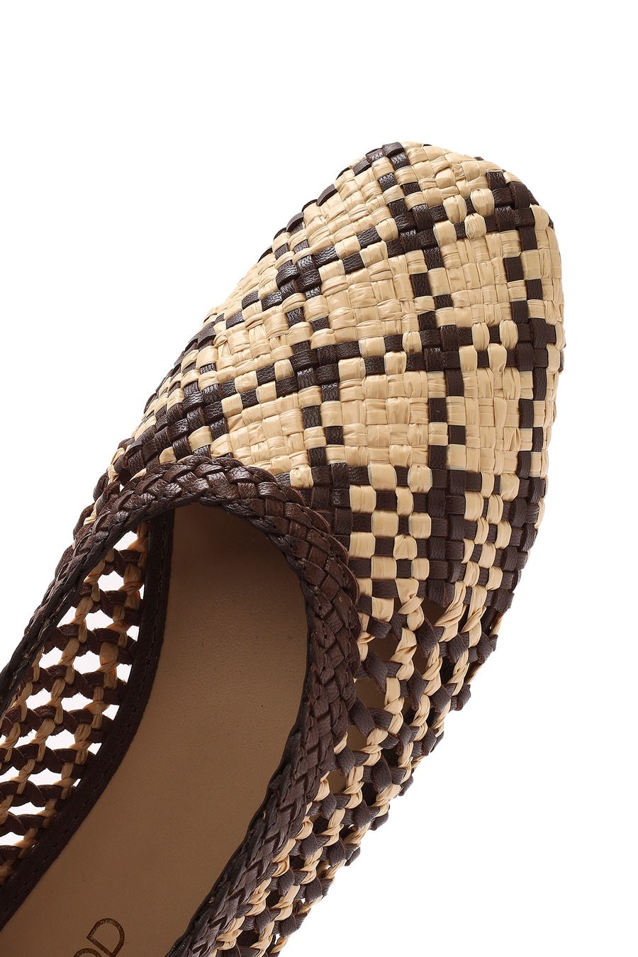Women's Multicolored Straw Leather Ballerina