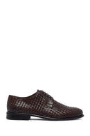 Men's Brown Braided Leather Classic Shoes | Derimod