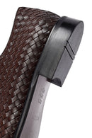 Men's Brown Braided Leather Classic Shoes | Derimod